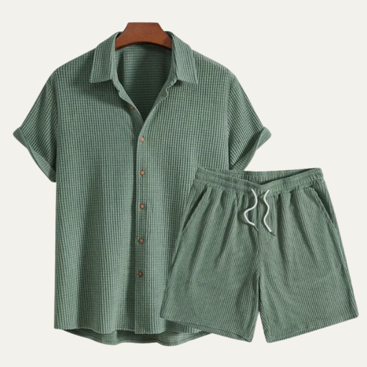 Men's Summer Casual Shirt And Shorts Set - Fashinoza