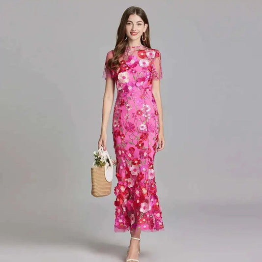 Women's Lace Prom Dress Embroidered - Fashinoza
