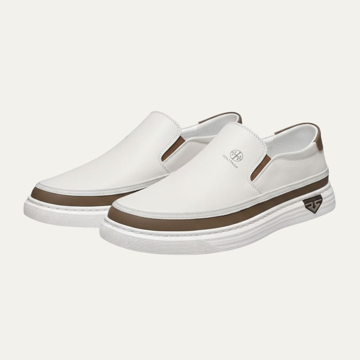 Men's Slip On Shoes Leather Casual Brown - Fashinoza