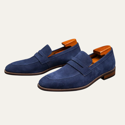 Men's Suede Penny Loafers Comfort Brown - Fashinoza