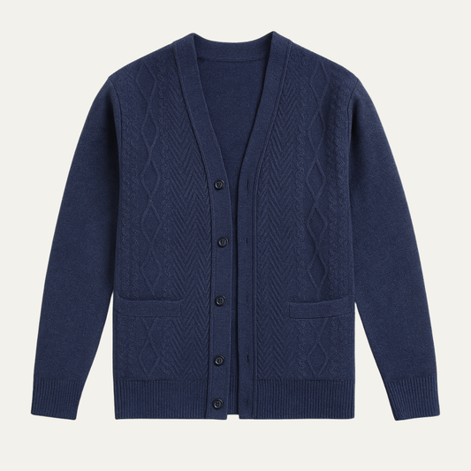 Men's V Neck Knitted Cardigan Casual Button Up - Fashinoza