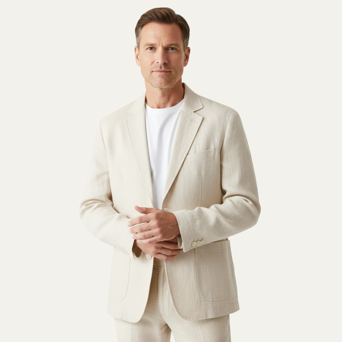 Men's Linen Blazer Solid Color Casual