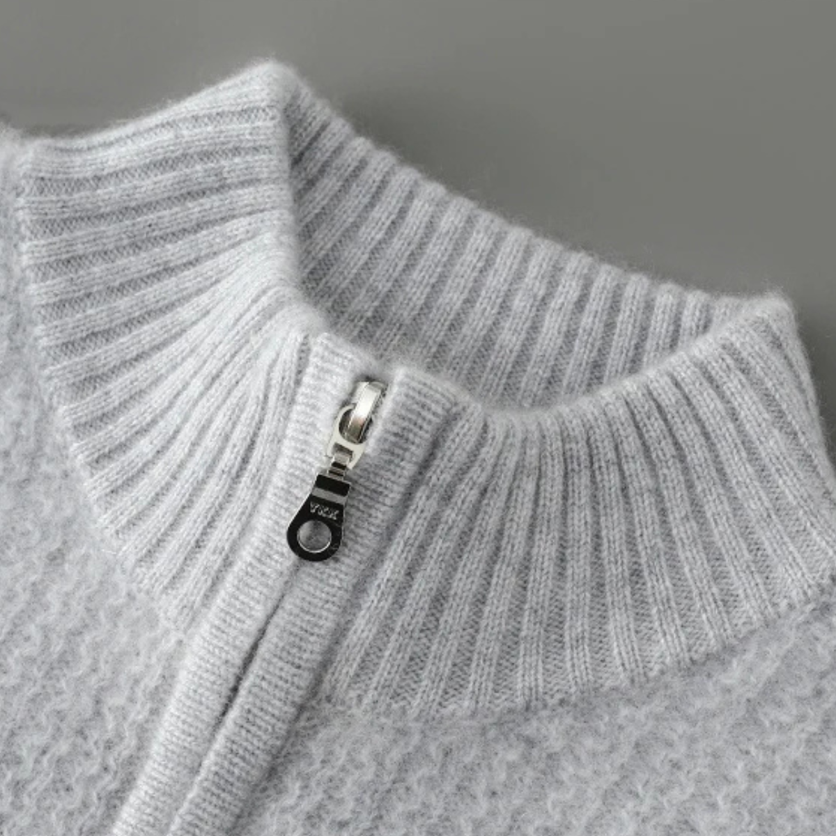 Valladolid Men's Knit Sweater Quarter Zip High Collar