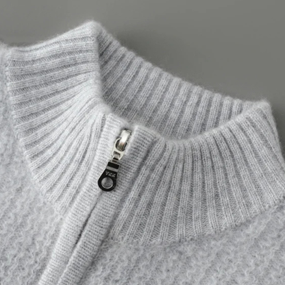 Valladolid Men's Knit Sweater Quarter Zip High Collar
