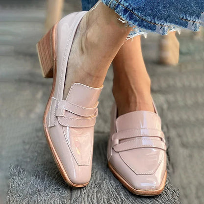 Women's Pink Slip-On Loafers - 
Fashinoza