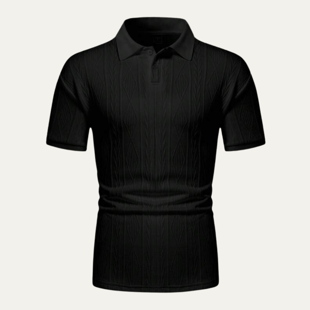 Men's Textured Polo Shirt Casual Button Up - Fashinoza
