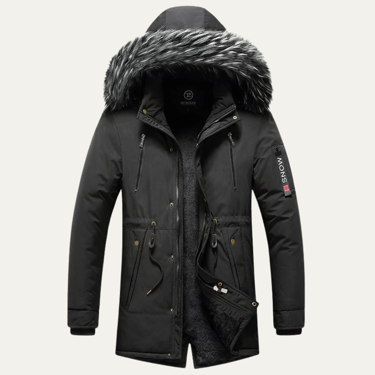 Ragusa Men's Detachable Fur Hooded Parka Jacket - Fashinoza