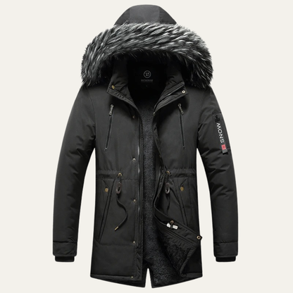 Ragusa Men's Detachable Fur Hooded Parka Jacket - Fashinoza