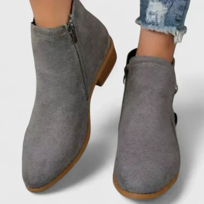 Women's Side Zip Block Heel Ankle Orthopedic  Boots