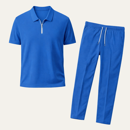 Men's Relaxed Fit Short Sleeve And Pants Set - Fashinoza