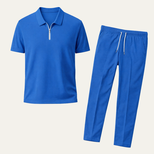 Men's Relaxed Fit Short Sleeve And Pants Set - Fashinoza