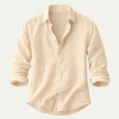Men's Cotton Linen Beach Shirt - Fashinoza