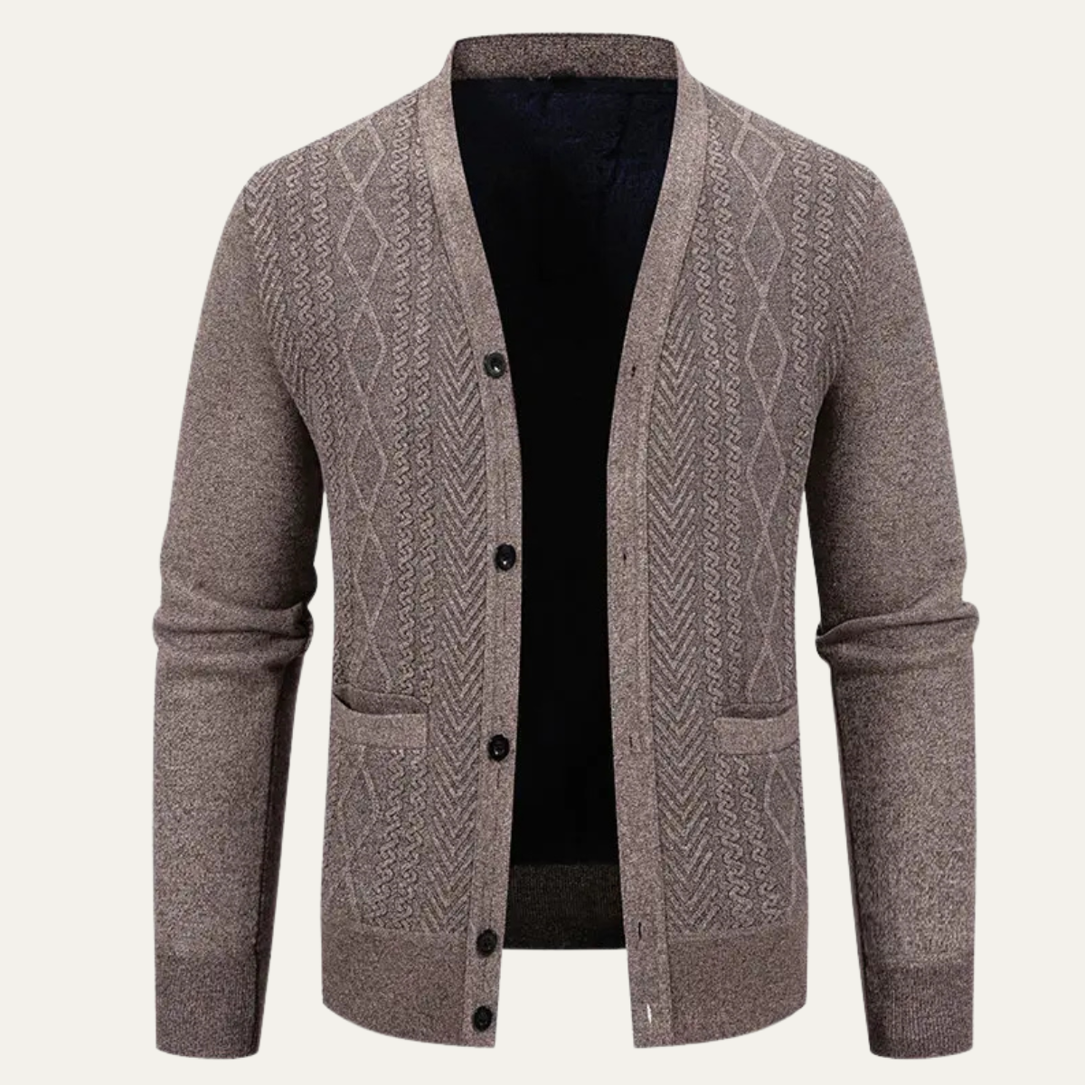 Men's Soft Knit V Neck Cardigan - Fashinoza