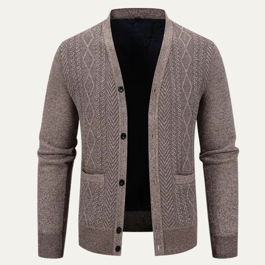 Men's Soft Knit V Neck Cardigan - Fashinoza