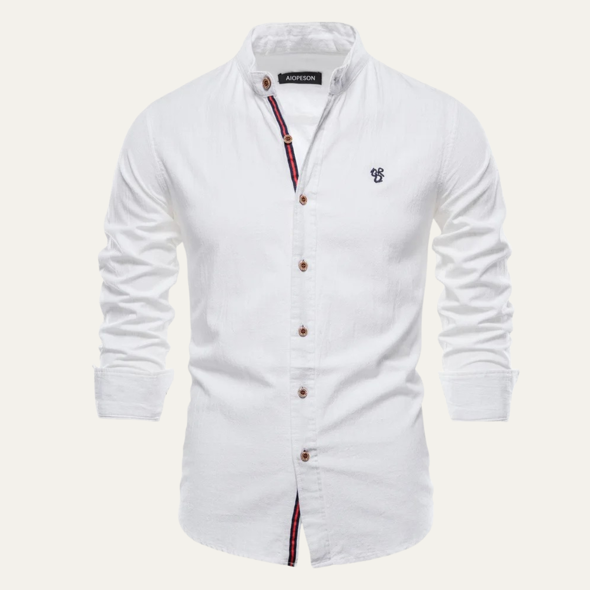 Men's Slim Fit Casual Shirt Stand Collar - Fashinoza
