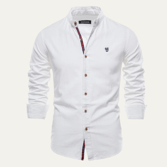 Men's Slim Fit Casual Shirt Stand Collar - Fashinoza