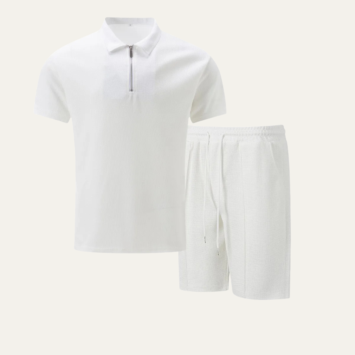 Men's Casual Summer Set Shirt And Shorts Solid Color - Fashinoza