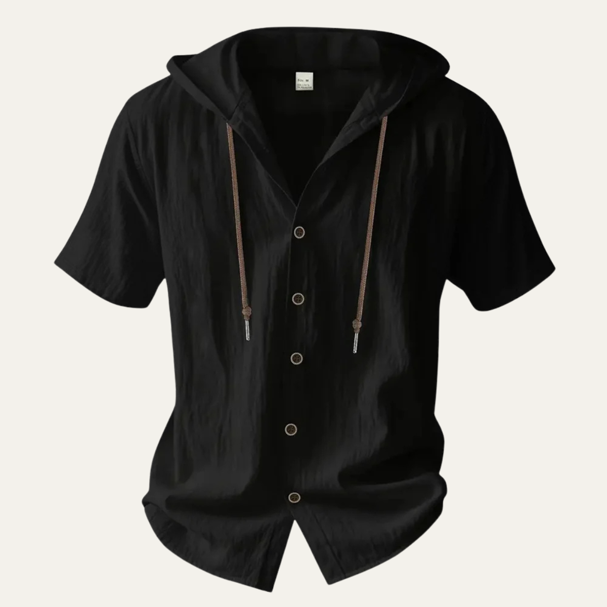 Men's Cotton Linen Hooded Casual Drawstring - Fashinoza