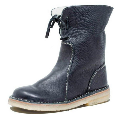 Women's Ankle Boots Contrast Stitching - Fashinoza