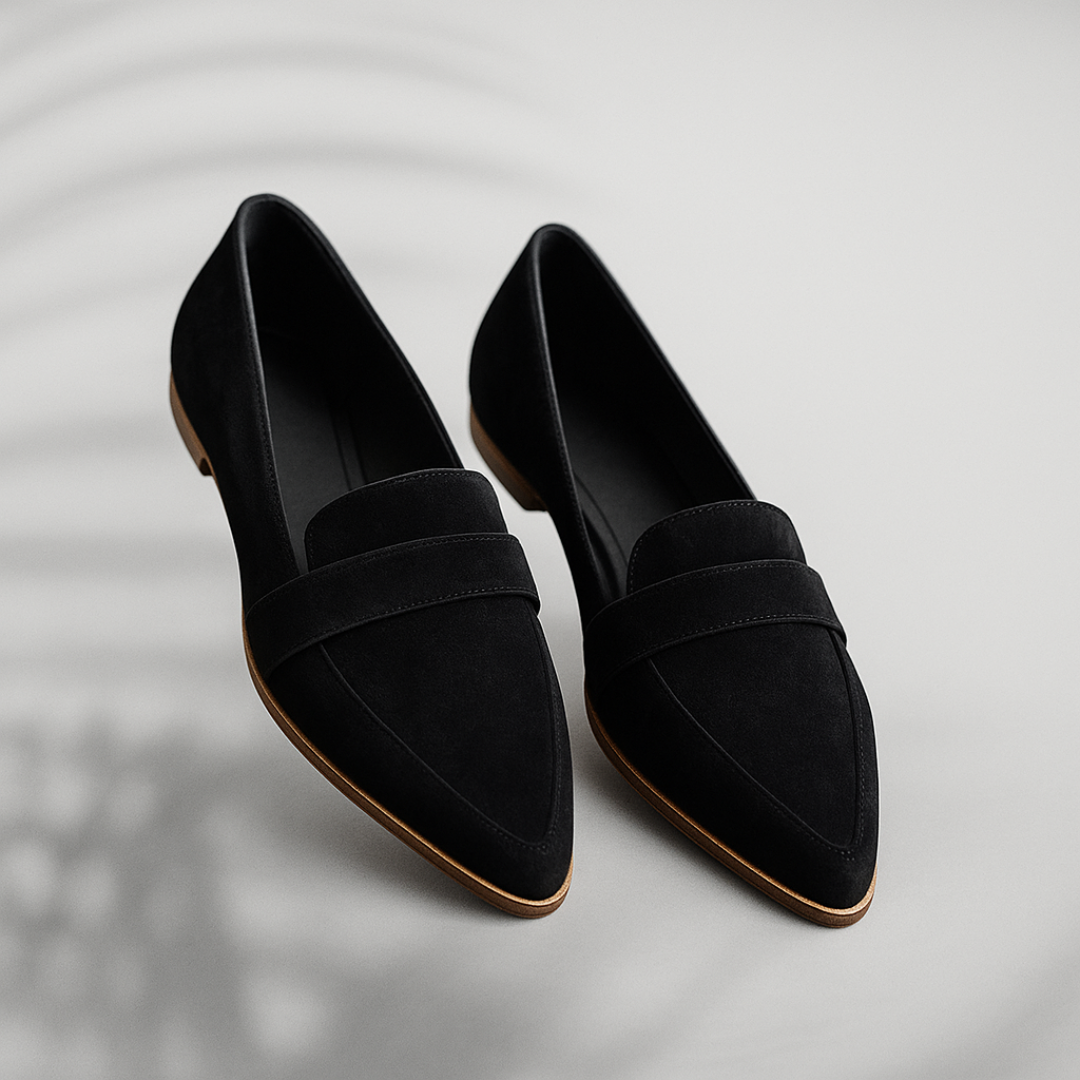 Women's Pointed Loafers Strap Detail - Fashinoza