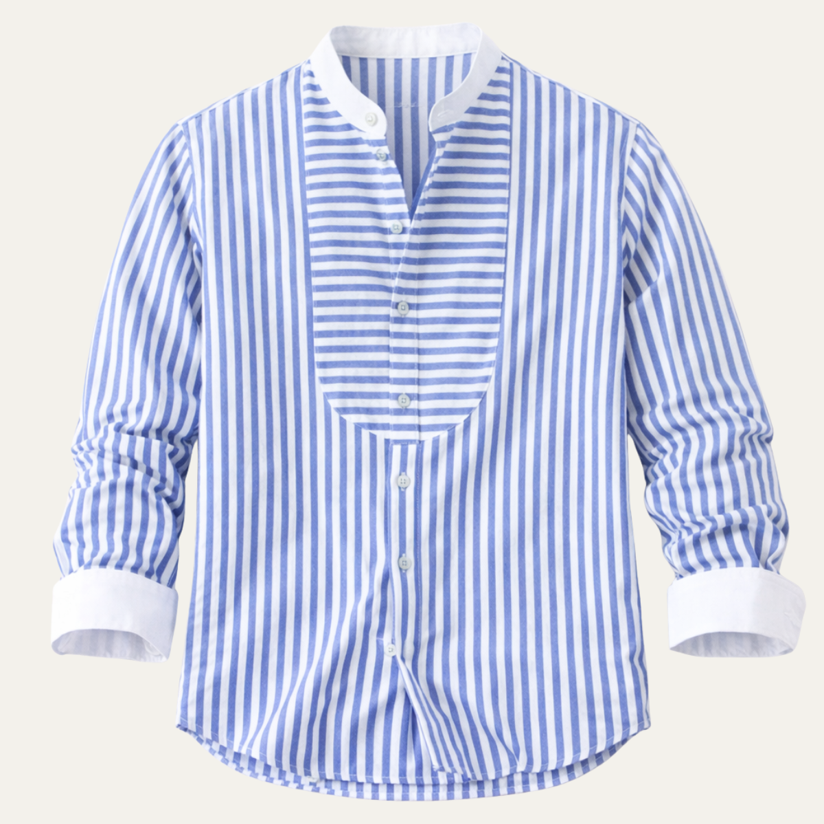 Men's Slim Fit Striped Dress Shirt Lightweight - Fashinoza
