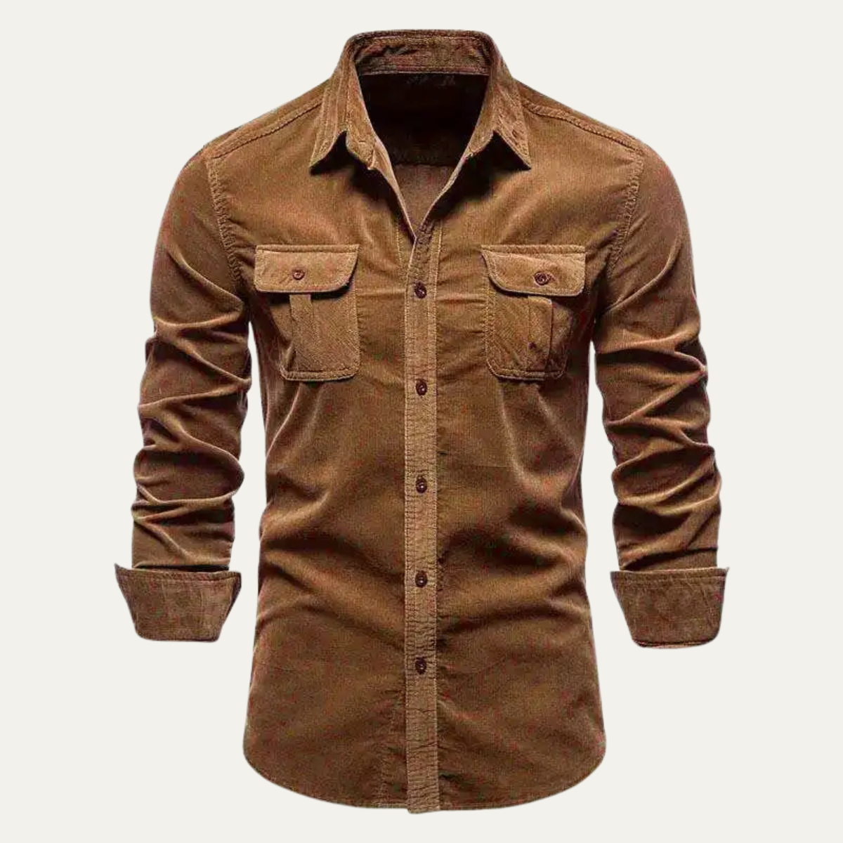 Men's Corduroy Shirt Casual Button Up - Fashinoza