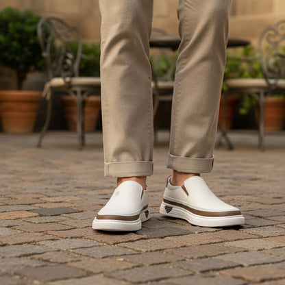 Men's Slip On Shoes Leather Casual Brown