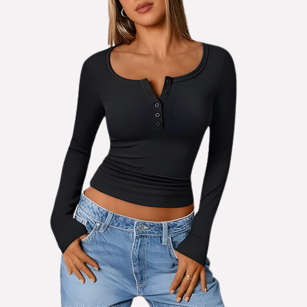 Women's Long Sleeve Henley Shirt