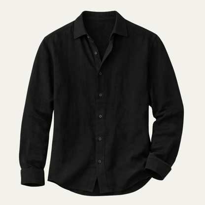 Men's Casual Cotton Linen Shirt Relaxed Fit - Fashinoza