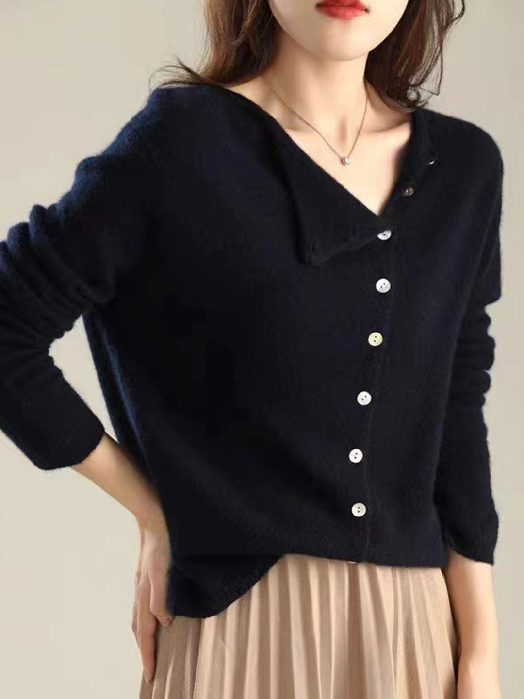 Women's Asymmetric Cardigan Long Sleeves