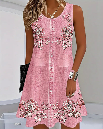 Women's Printed Dress Decorative Motif