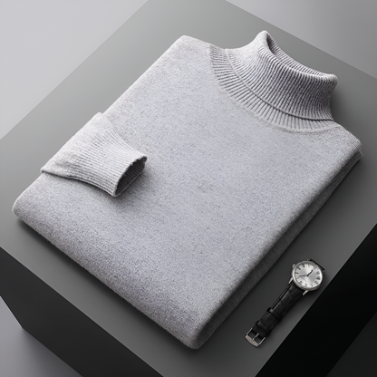 Men's Fine Wool Turtleneck Sweater - Fashinoza