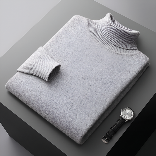 Men's Fine Wool Turtleneck Sweater - Fashinoza