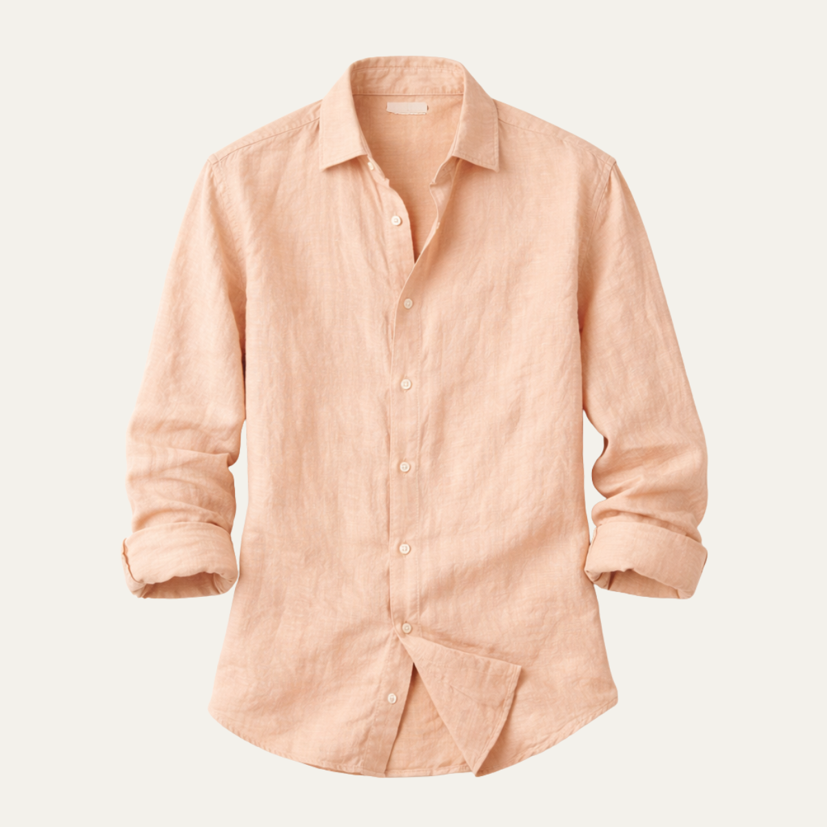 Alderton Men's Linen Shirt Lightweight Turn Down Collar - Fashinoza