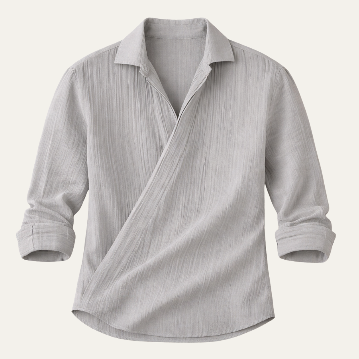Men's Slim Fit Dress Shirt Gray Cotton - Fashinoza