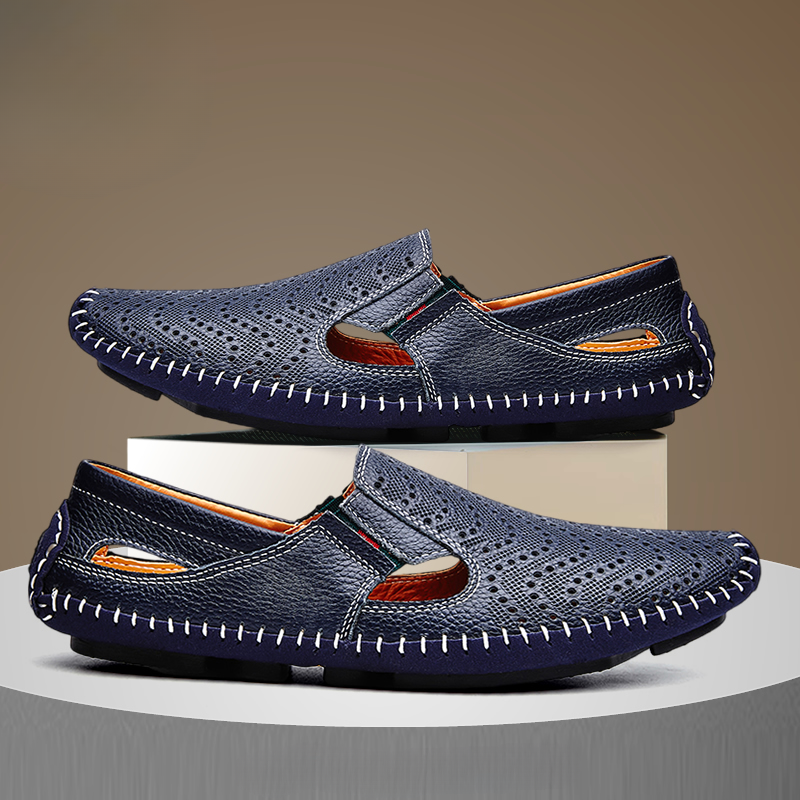 Men's Leather Summer Sandals - 
Fashinoza