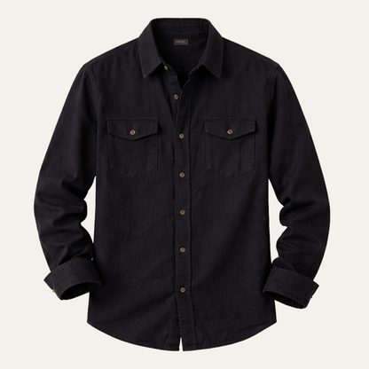 Men's Soft Casual Shirt Single Breasted Cotton Beige - Fashinoza