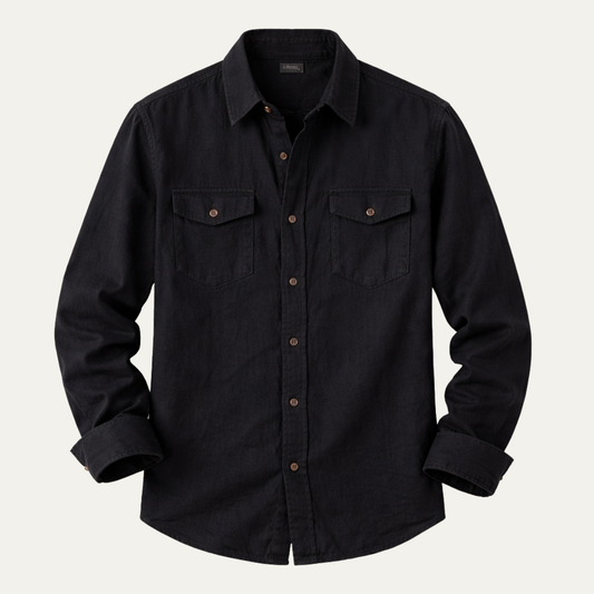 Men's Soft Casual Shirt Single Breasted Cotton Beige - Fashinoza