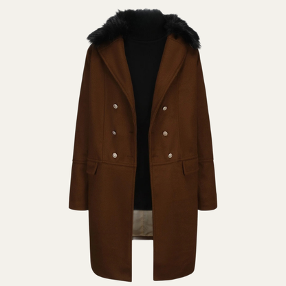 Men's Fur Collar Double Breasted Streetwear Jacket - Fashinoza