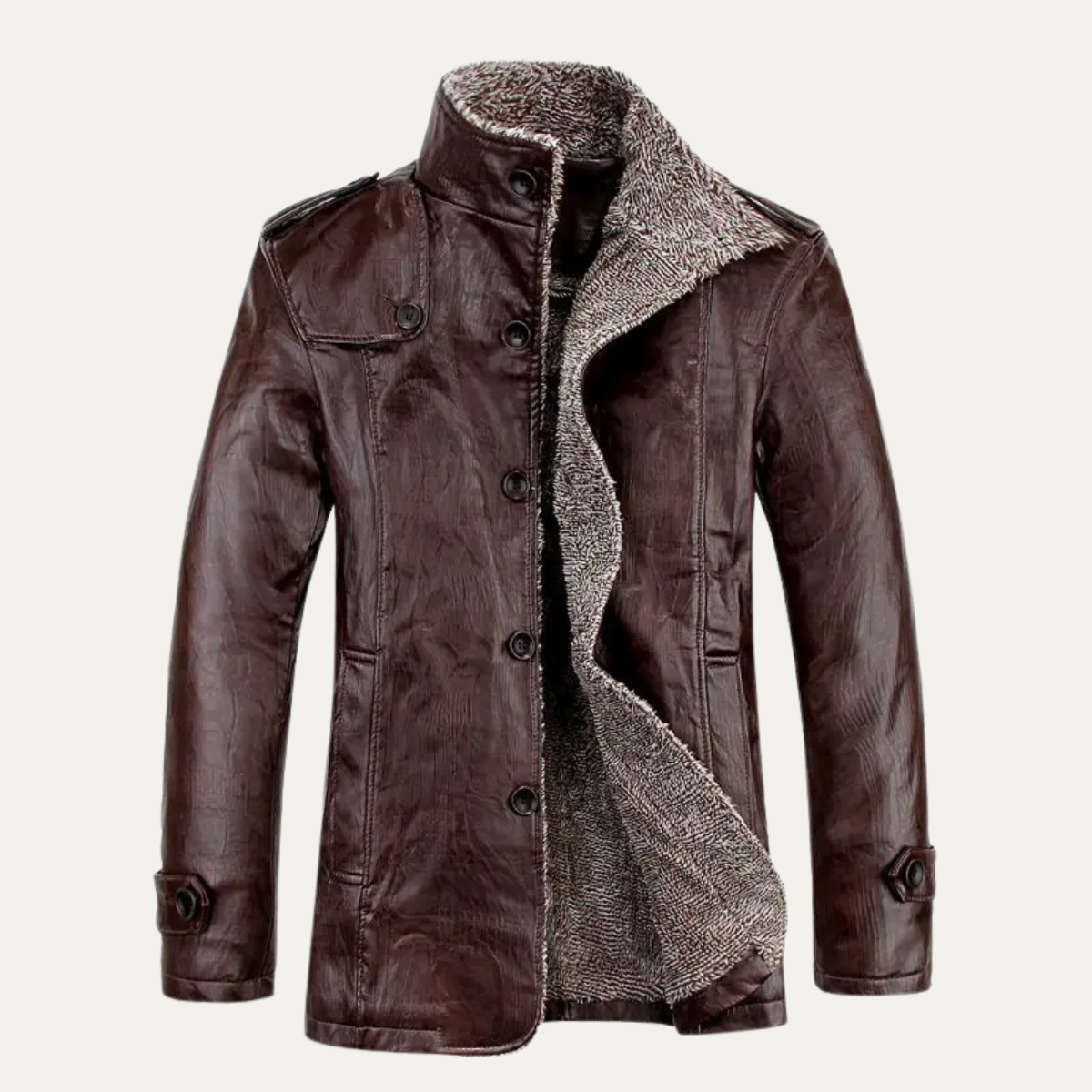 Men's Fleece Lined Leather Jacket