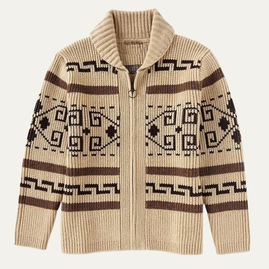 Men's Cashmere Cardigan Shawl Collar Button Up Knit - Fashinoza