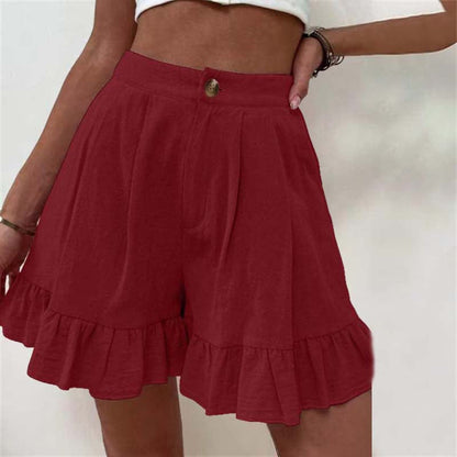 Women's High Waist Ruffle Shorts