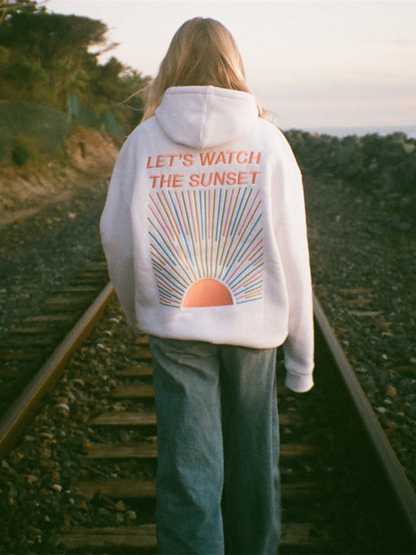 Women's Cozy Hoodie Sunset Colors Casual Outerwear