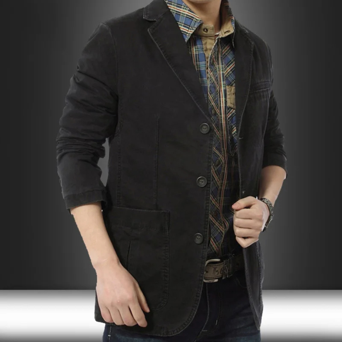 Men's Slim Fit Cotton Blazer Lightweight Beige