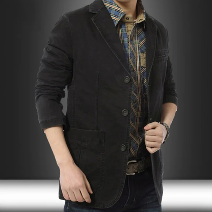 Men's Slim Fit Cotton Blazer Lightweight Beige