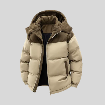 Men's Insulated Winter Parka Jacket With Hood - Fashinoza