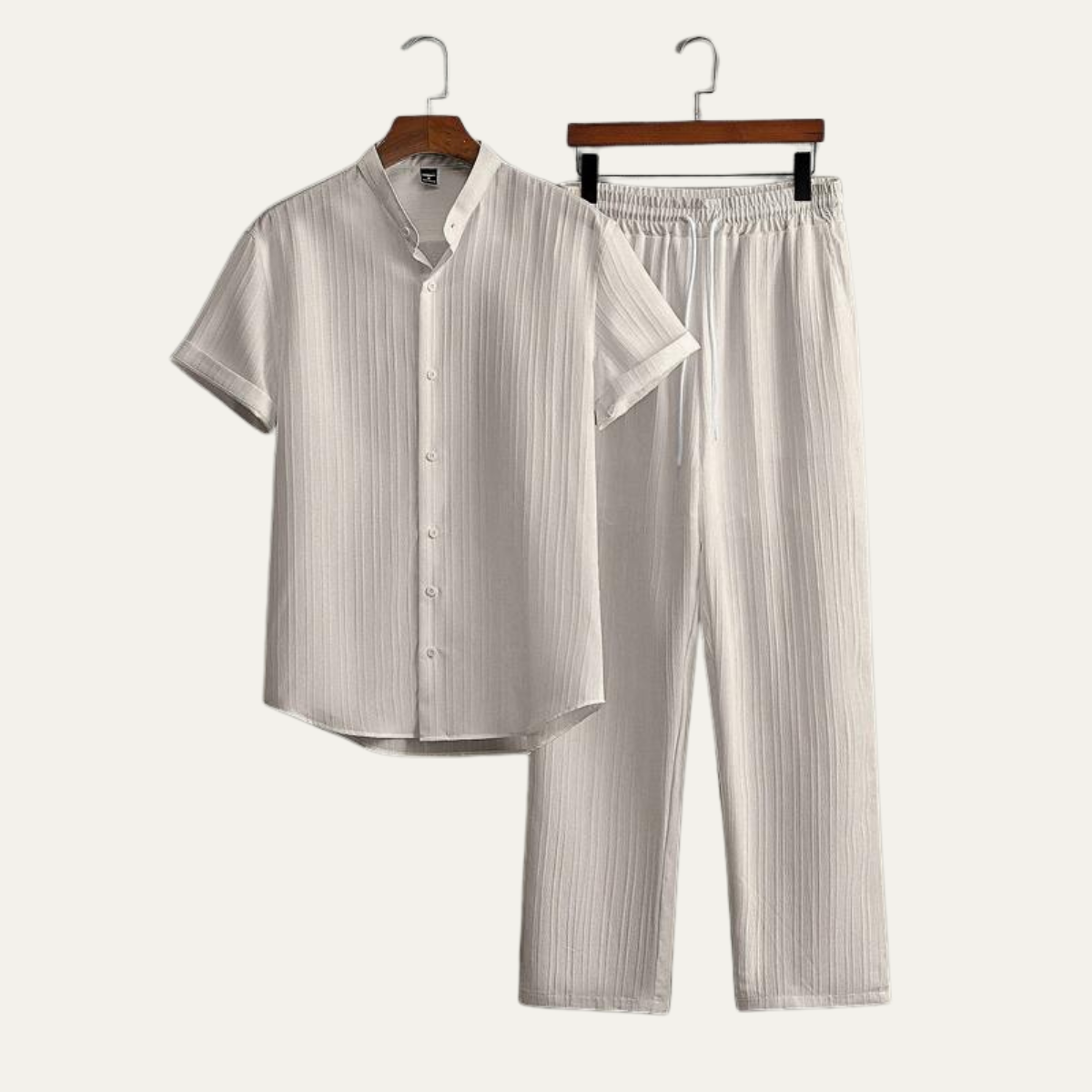 Men's Linen Summer Casual Shirt And Pants Set - Fashinoza