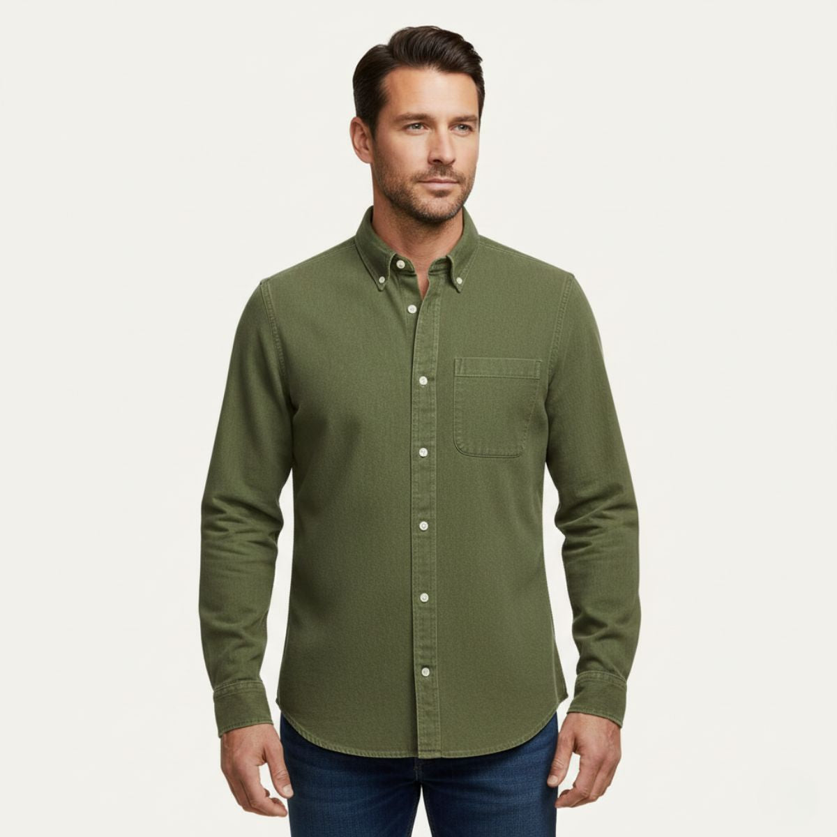 Men's Casual Denim Shirt Blue