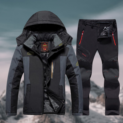 Men's Waterproof Winter Jacket And Pants Set - 
Fashinoza