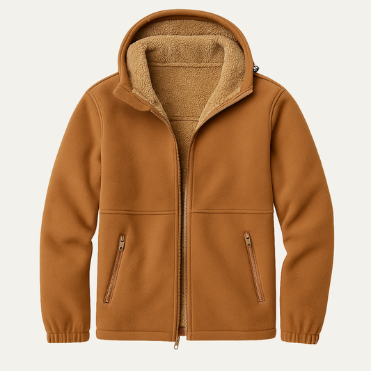 Men's Soft Shell Hooded Jacket Fleece Lined Thick Winter - Fashinoza